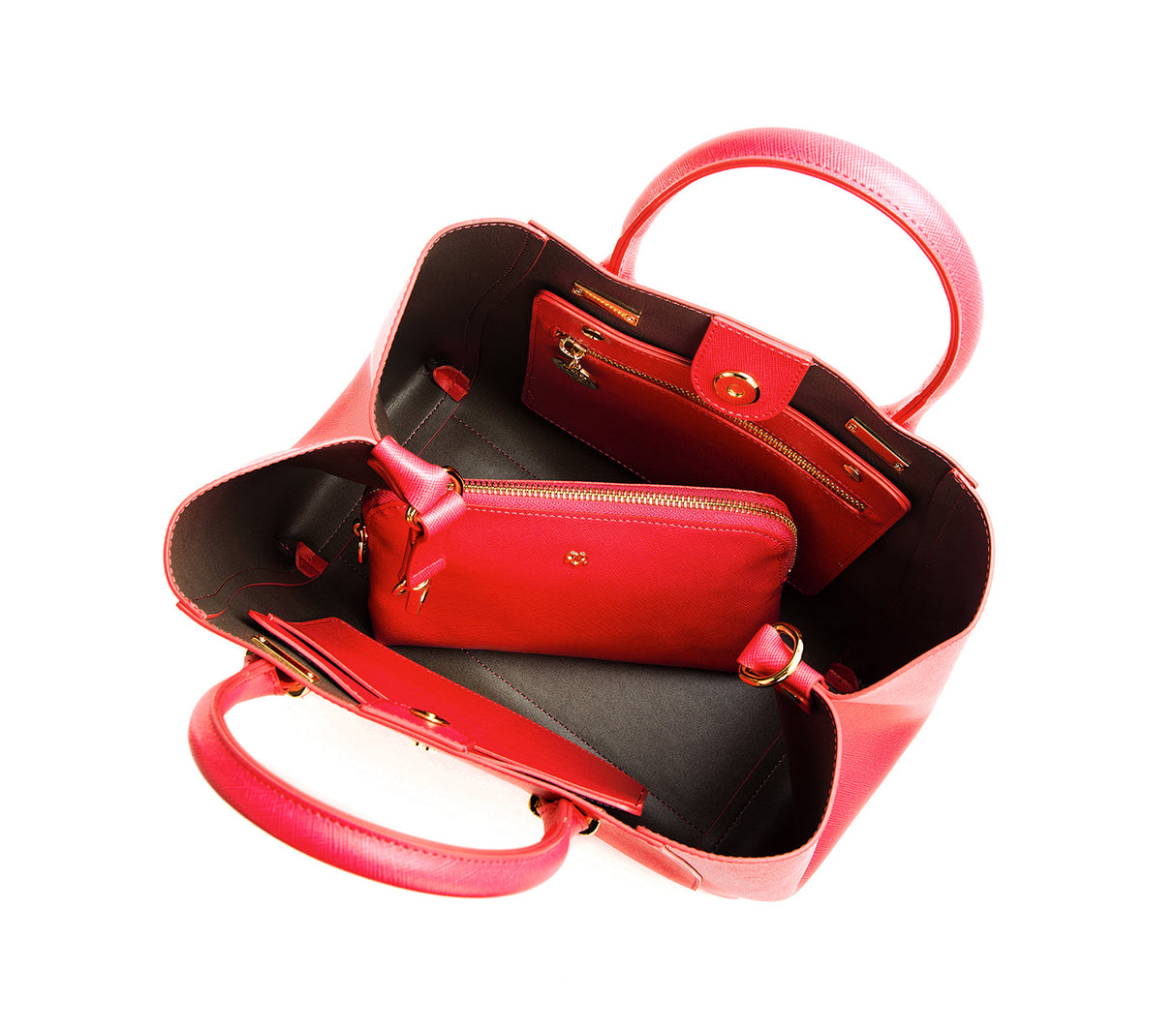 Jane - Red Vegan Leather Satchel from Gunas New York