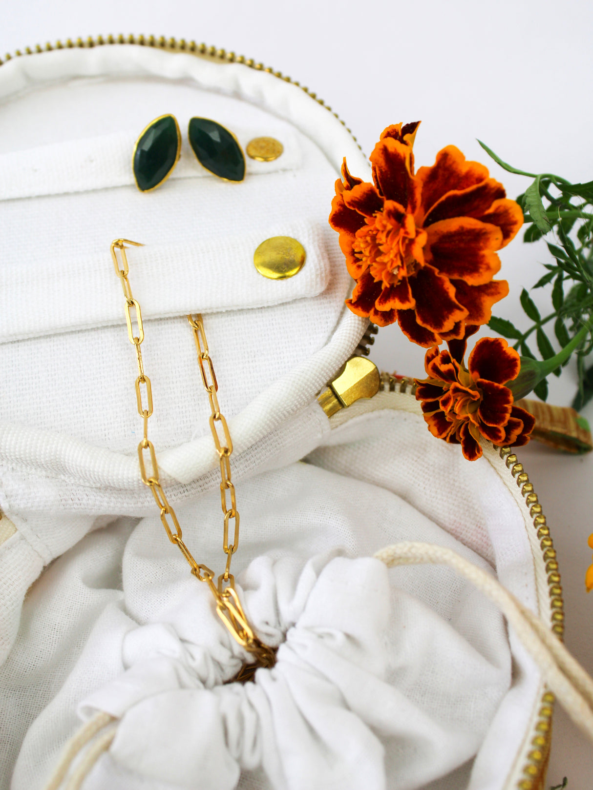 Coral Basket Jewelry Pouch from Ash & Rose