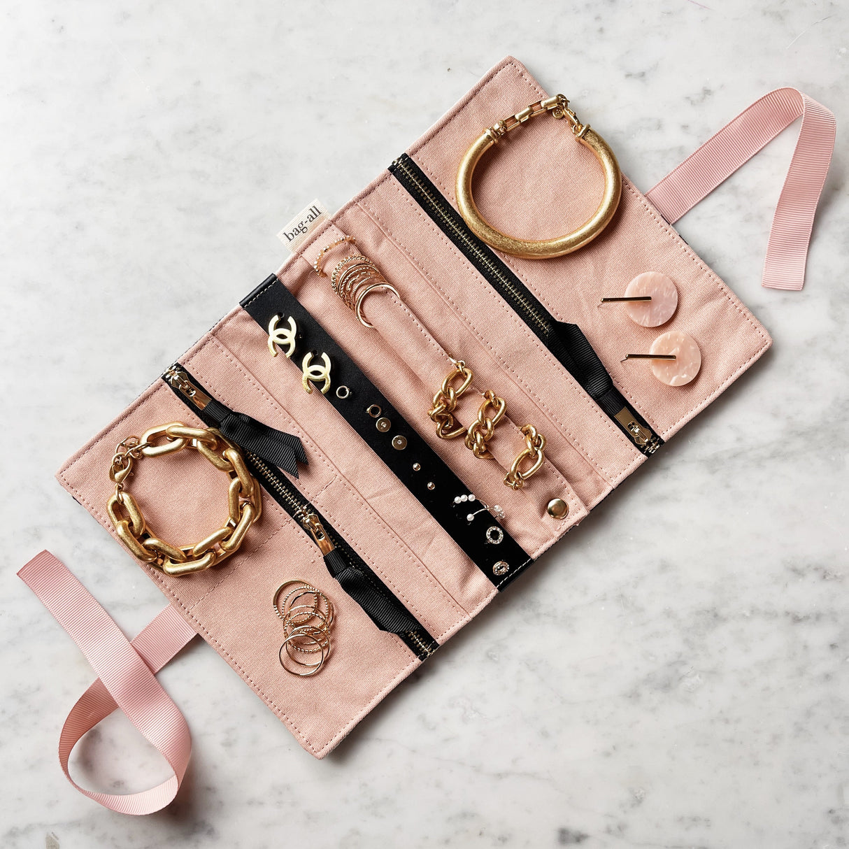 Couture Jewelry Roll, Medium, Striped From Bag-all