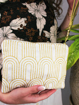 Josephine Embroidered Gold and White Wristlet Purse from Ash & Rose