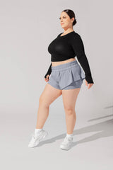 Bow Back Reversible Long Sleeve Top - Black from POPFLEX