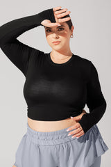 Bow Back Reversible Long Sleeve Top - Black from POPFLEX
