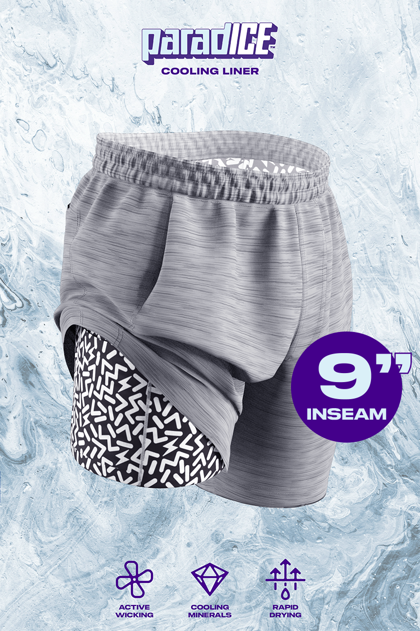 The Junk Trunks | Grey Ball Hammock® 9 Inch Athletic Shorts from Shinesty