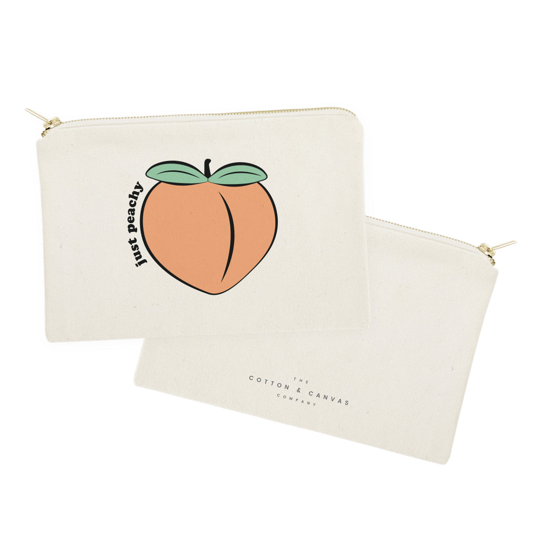 Just Peachy Cotton Canvas Cosmetic Bag from The Cotton & Canvas Co.