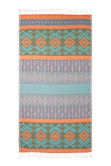 Aztec Pattern Orange - Turkish Towel from Sun Drunk