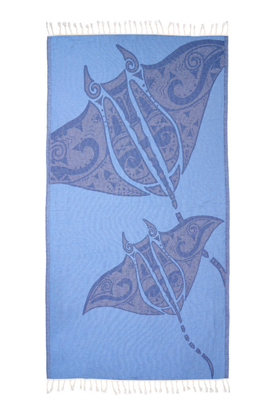 Manta Ray Bleue - Turkish Towel from Sun Drunk