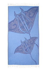 Manta Ray Bleue - Turkish Towel from Sun Drunk