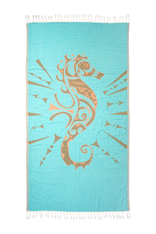 Seahorse Vert Pale - Turkish Towel from Sun Drunk