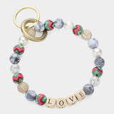 LOVE Message Accented Pearl Beaded Keychain / Bracelet from Madeline Love