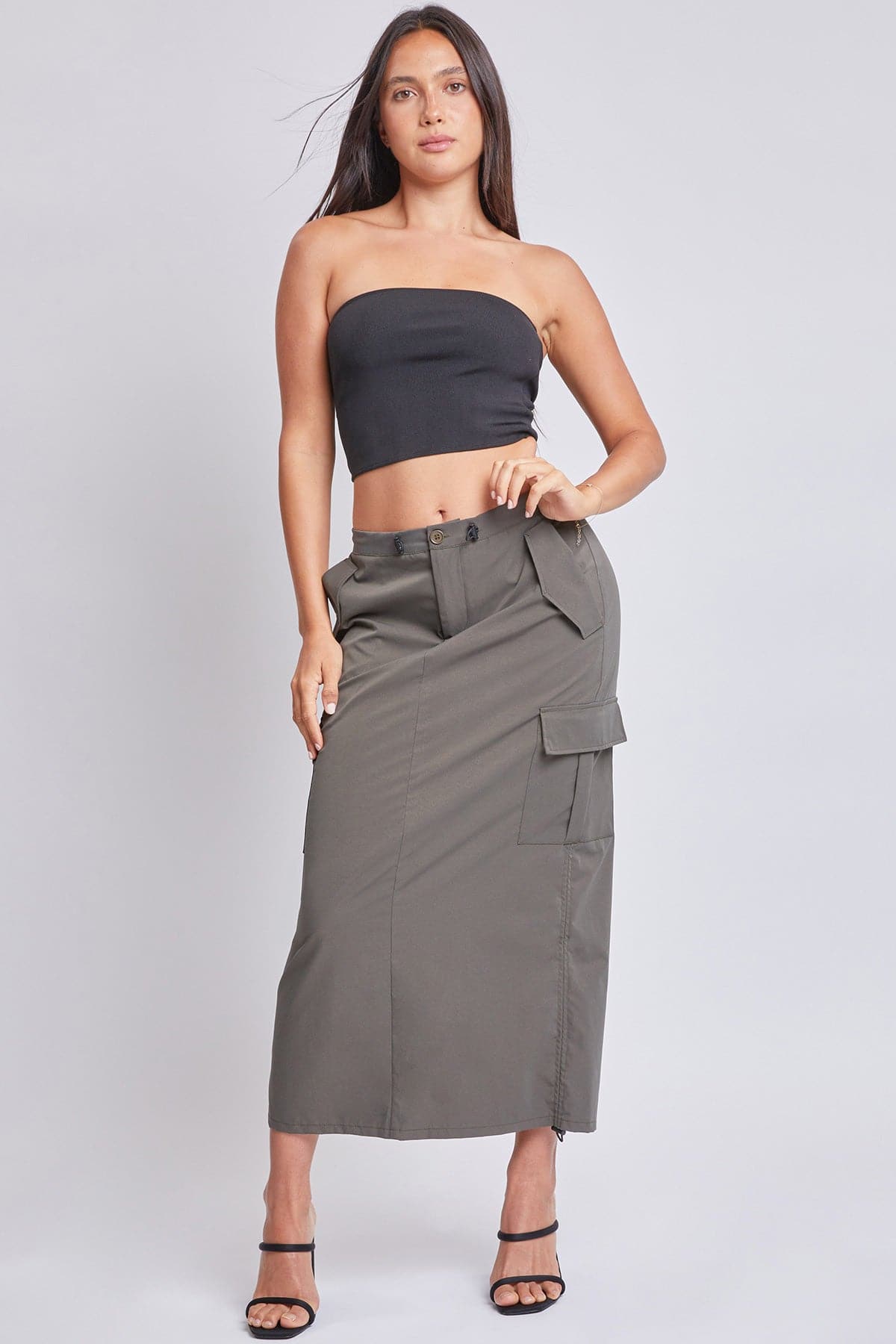 Women's Midi Cargo Parachute Skirt From YMI JEANS