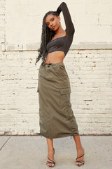 Women's Midi Cargo Parachute Skirt From YMI JEANS