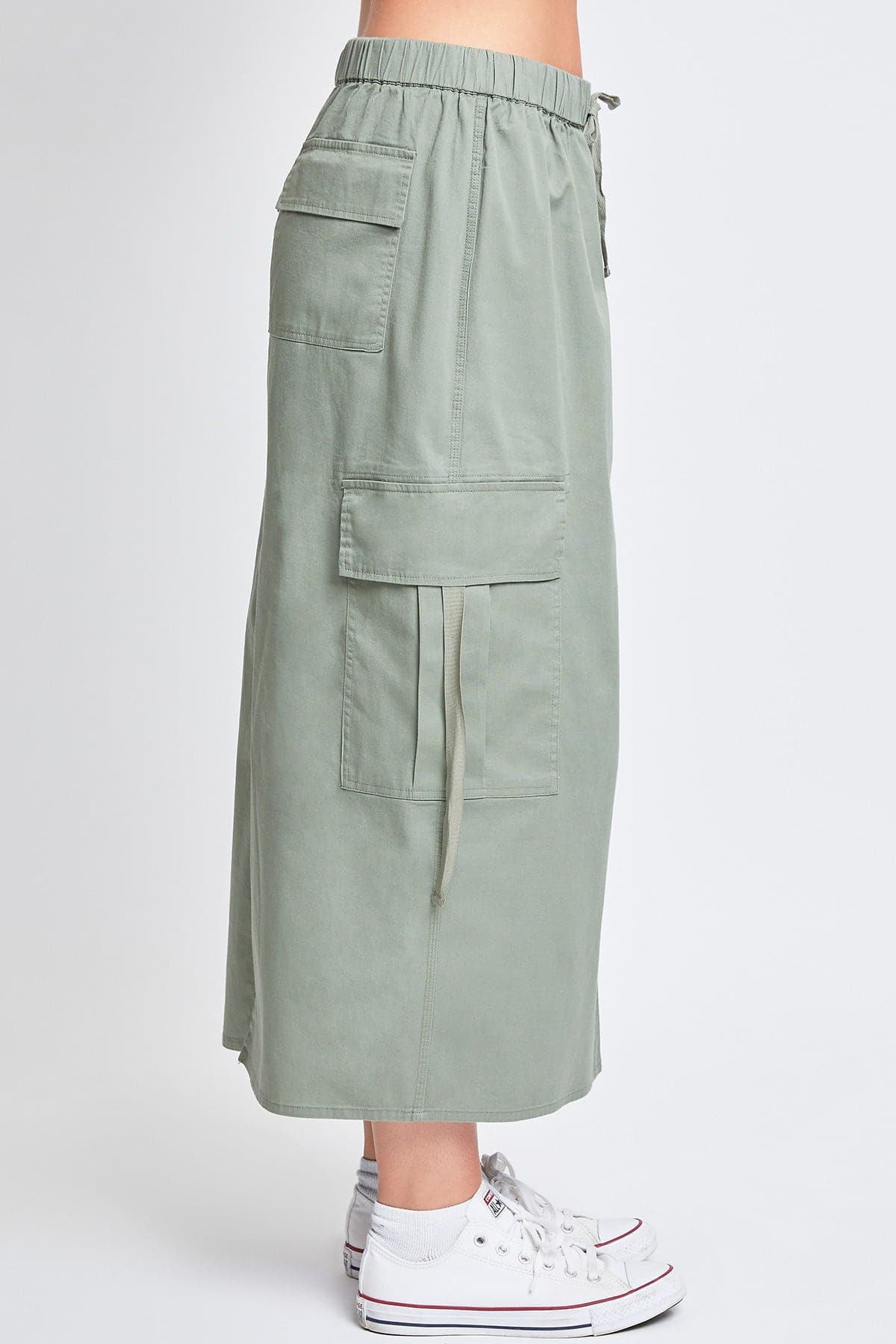 Women’s Poplin Maxi Drawcord Cargo Skirt From YMI JEANS