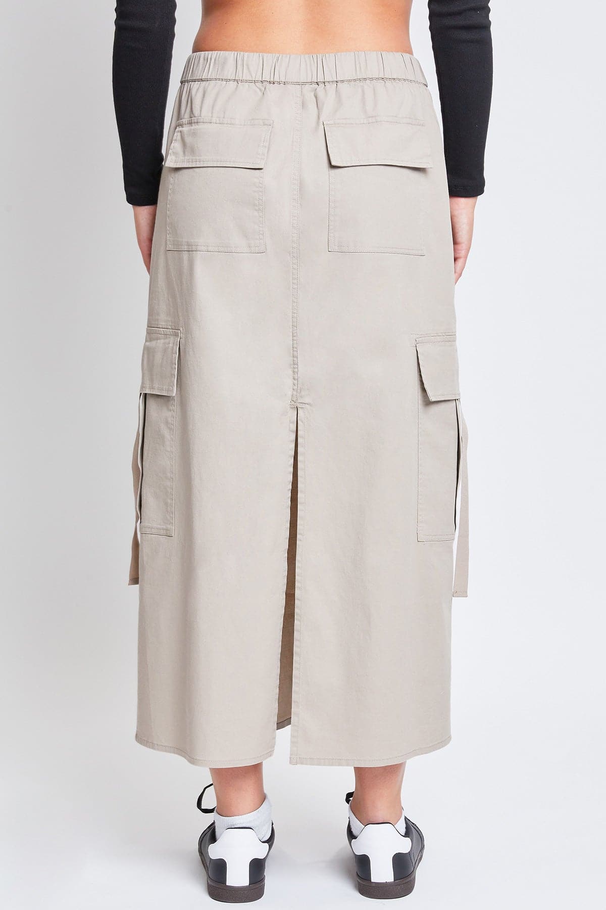 Women’s Poplin Maxi Drawcord Cargo Skirt From YMI JEANS