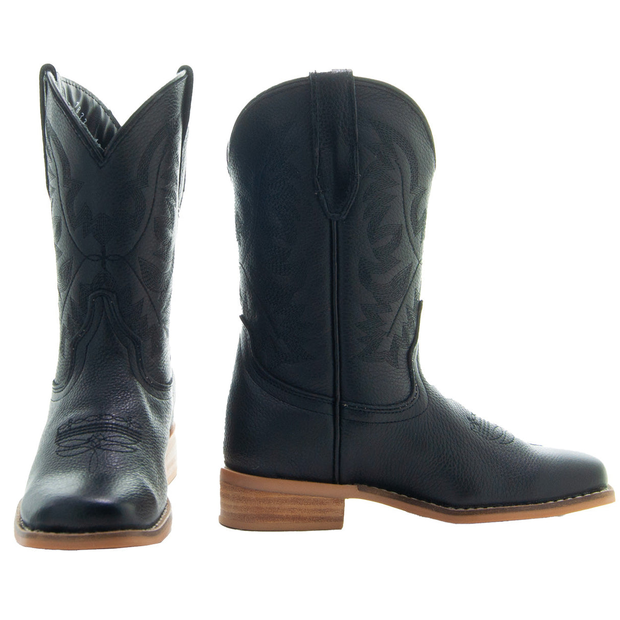 Black Square Toe Kids Western Boots | Kids Western Dance Boots (K3004) from Soto Boots