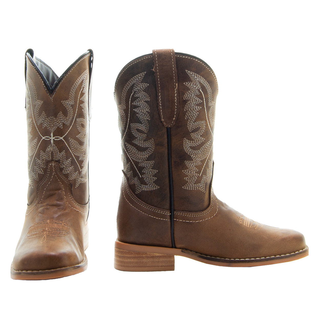 Brown Square Toe Kids Western Boots | Kids Western Dance Boots (K3004) from Soto Boots