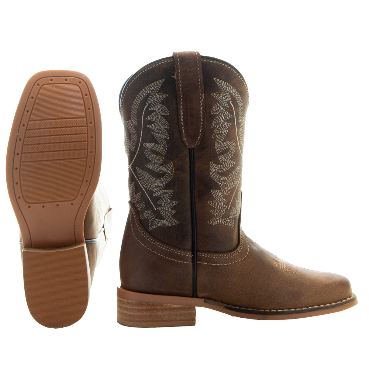 Brown Square Toe Kids Western Boots | Kids Western Dance Boots (K3004) from Soto Boots