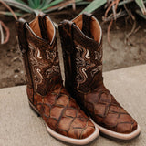 Soto Boots Kids Pirarucu Print Cowboy Boots K4008 from Soto Boots