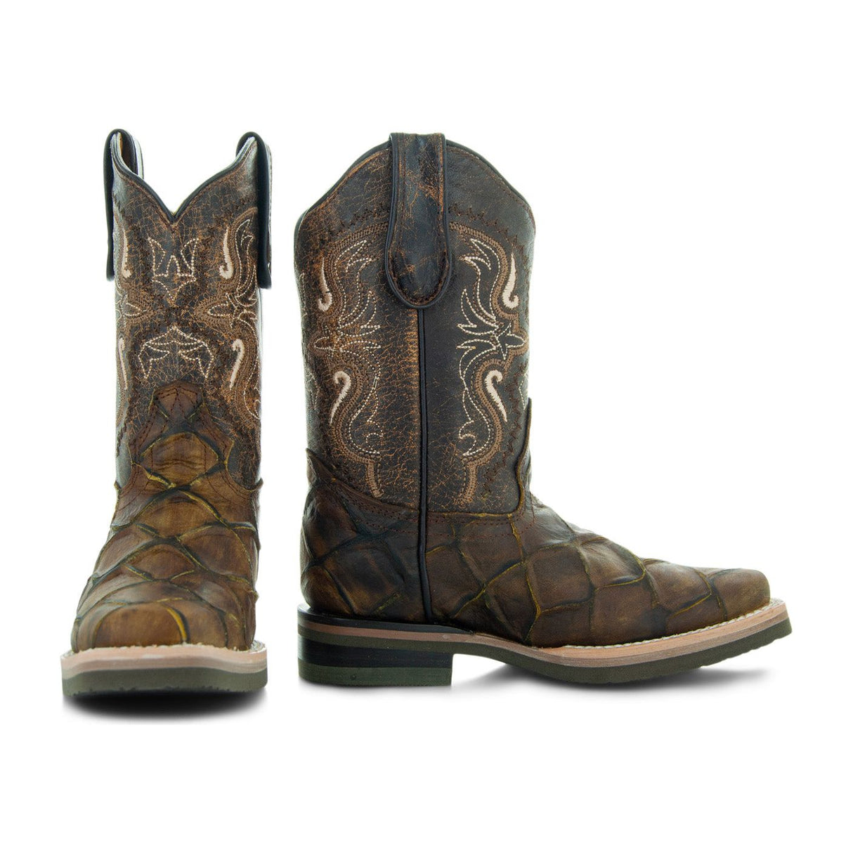 Soto Boots Kids Pirarucu Print Cowboy Boots K4008 from Soto Boots