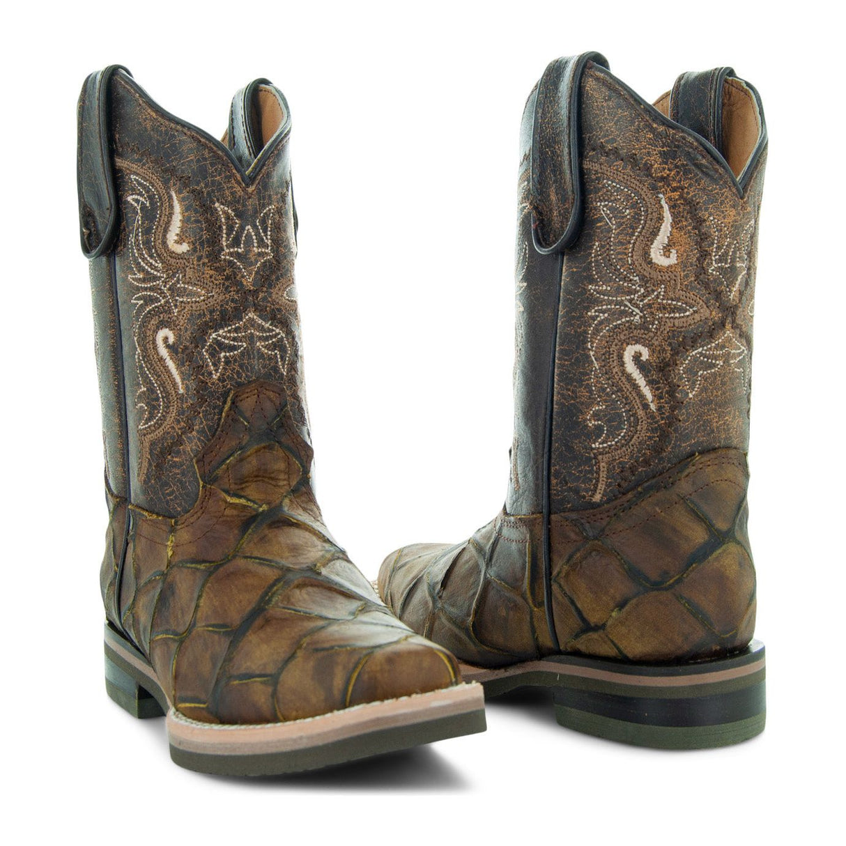 Soto Boots Kids Pirarucu Print Cowboy Boots K4008 from Soto Boots