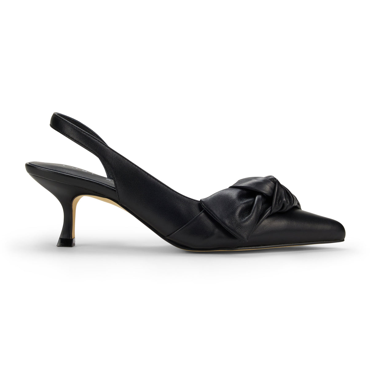 Kaleigh Bow Heel in Black Leather from Yosi Samra
