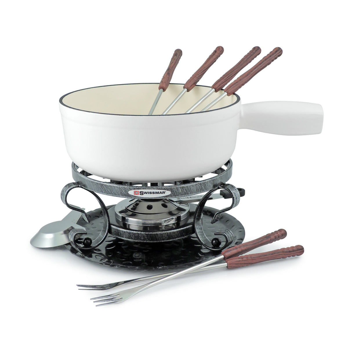 Cast Iron Fondue Set | Lugano | Matte White | from Swissmar INC