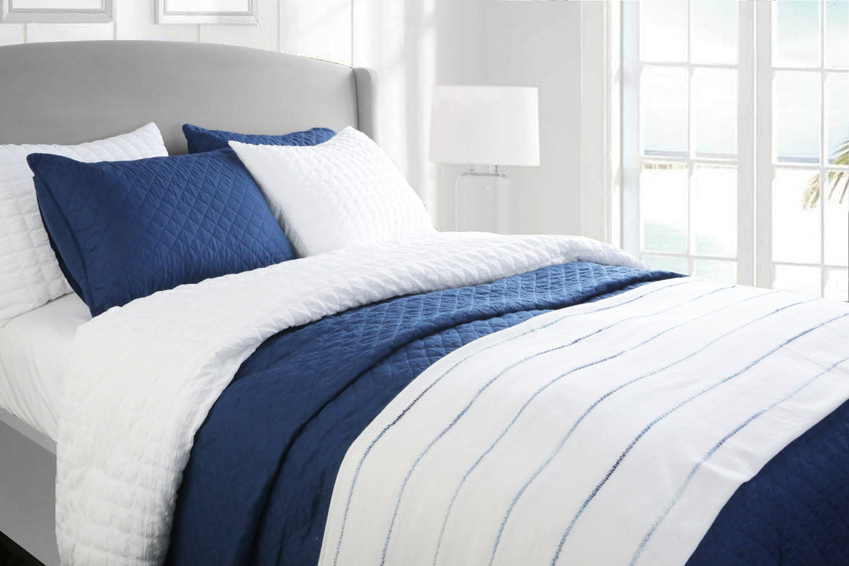Ava Diamond Oversized Cotton Quilt Set from LushDecor