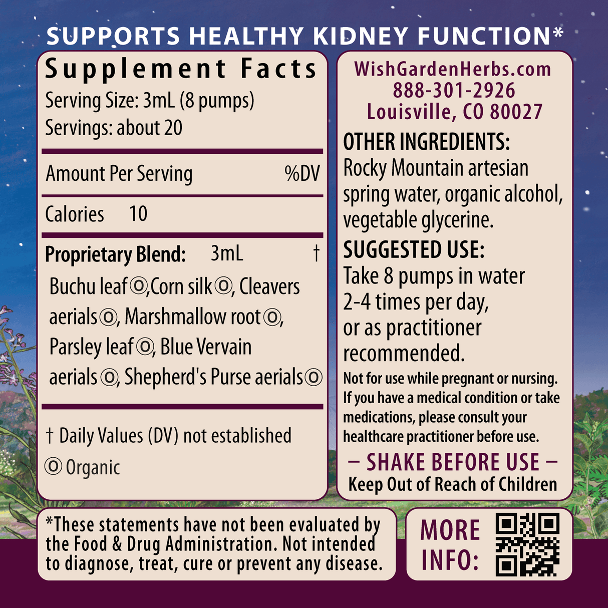 Kidney Strength Daily Support from WishGarden Herbs