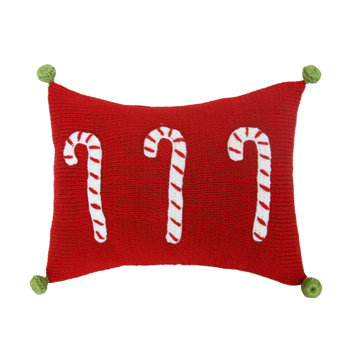 Candy Cane Mini Pillow, Red from Melange Collection