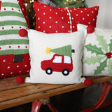 Car with Christmas Tree 10" Pillow from Melange Collection