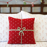Gift 14" Pillow, Red from Melange Collection