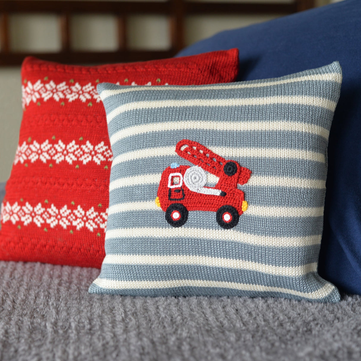 Fire Truck 10" Pillow from Melange Collection