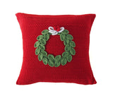 Green Wreath 10" Pillow, Red from Melange Collection