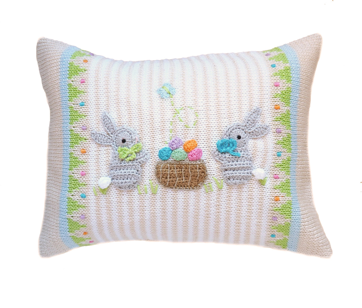 Easter Basket Bunny 8x11" Pillow, Ecru from Melange Collection