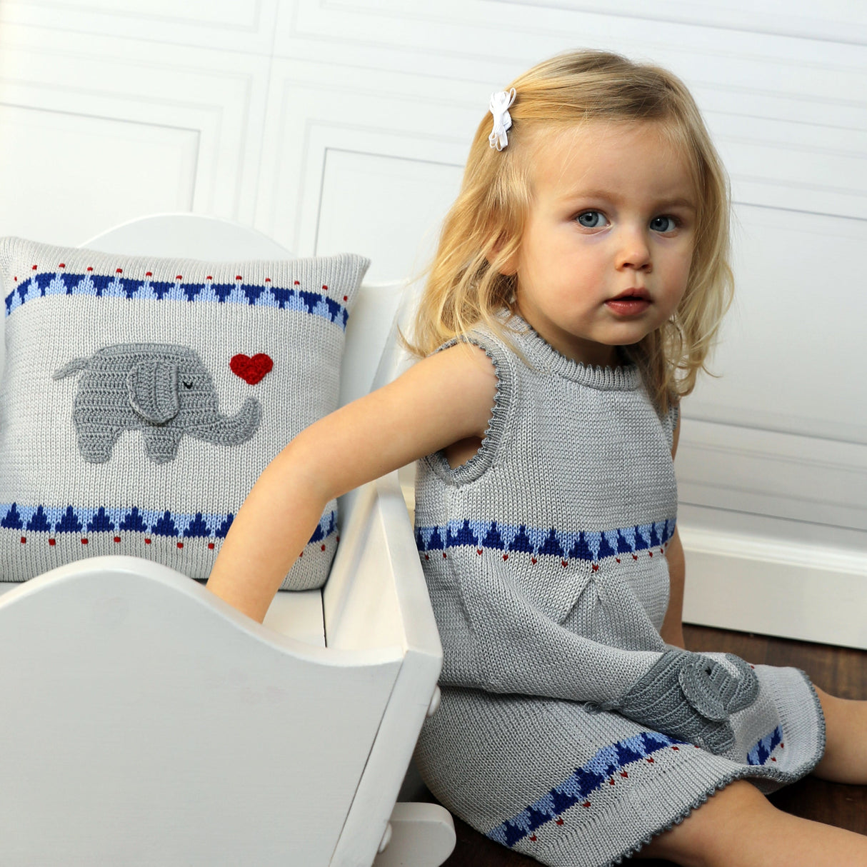 Elephant with Heart 10" Pillow from Melange Collection