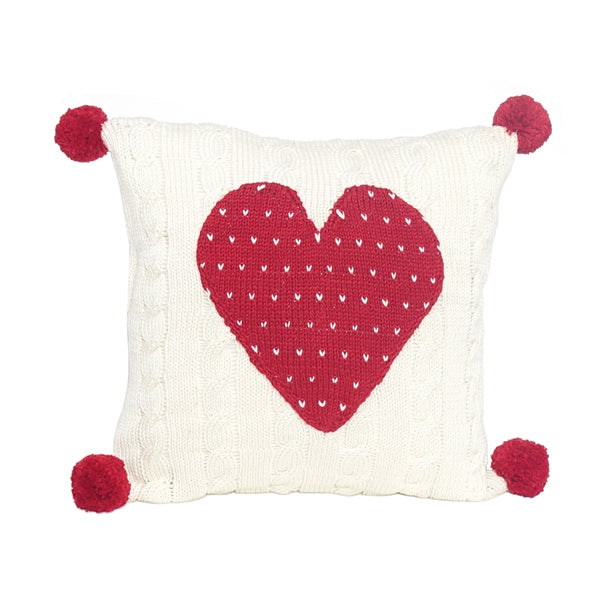 Cable-Knit Heart 10" Pillow from Melange Collection