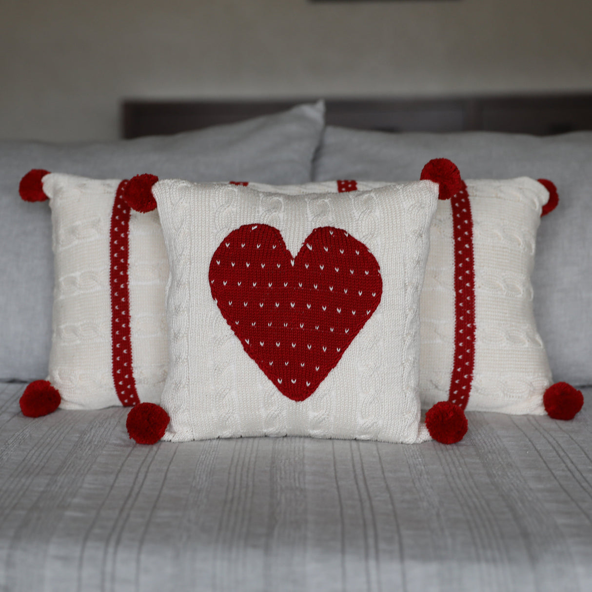 Cable-Knit Heart 10" Pillow from Melange Collection