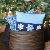 Blue Snowflake Pillow, 12" from Melange Collection