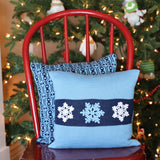 Blue Snowflake Pillow, 12" from Melange Collection