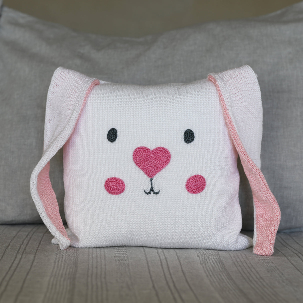Bunny Face 10" Pillow from Melange Collection