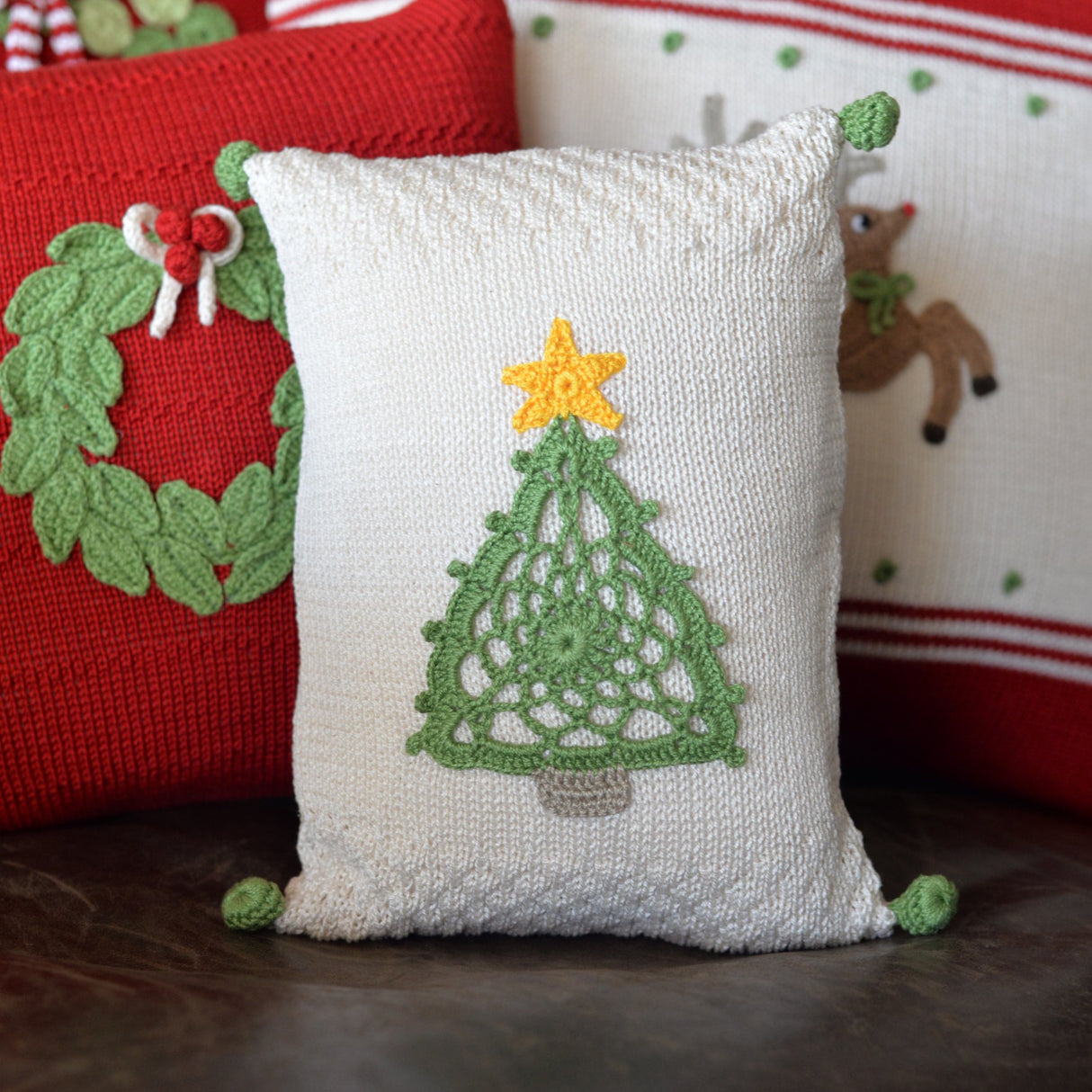Crochet Tree Mini Pillow from Melange Collection