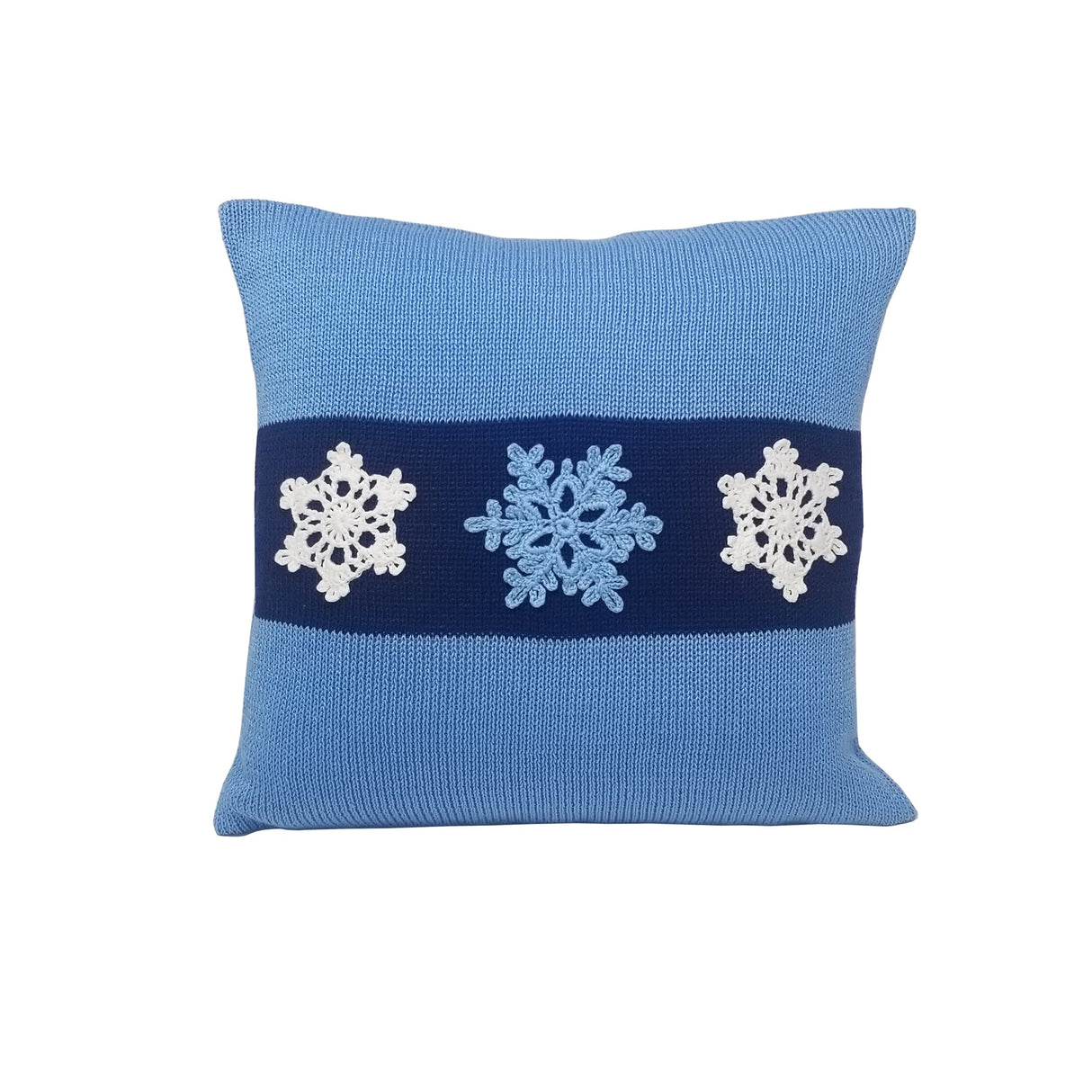 Blue Snowflake Pillow, 12" from Melange Collection