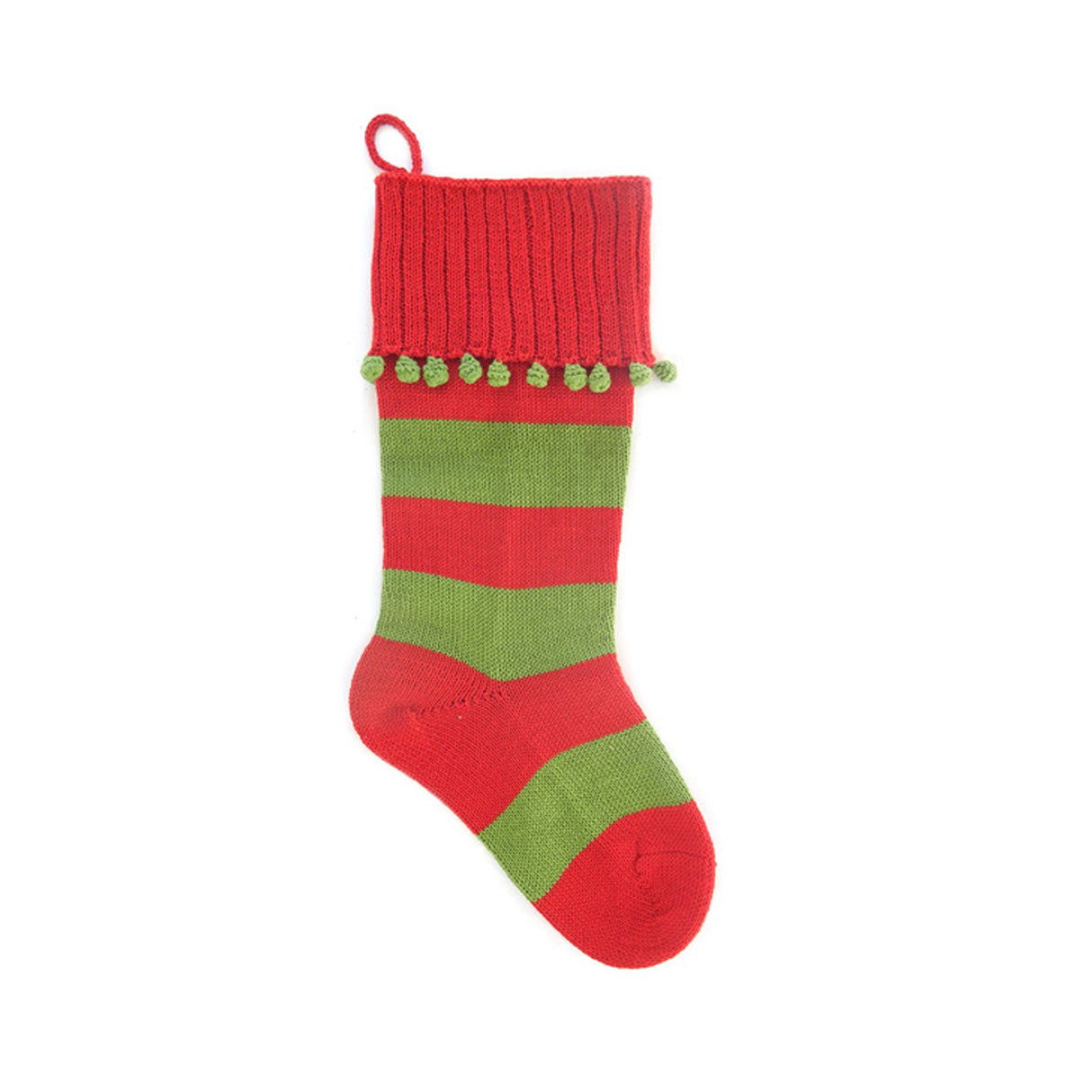 Large Stripe Rib-Cuff Stocking from Melange Collection