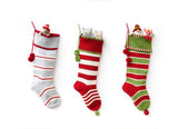 Candy Striped Rib-Cuff Stocking from Melange Collection