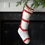 Cable-Knit Stocking with Laced Top from Melange Collection