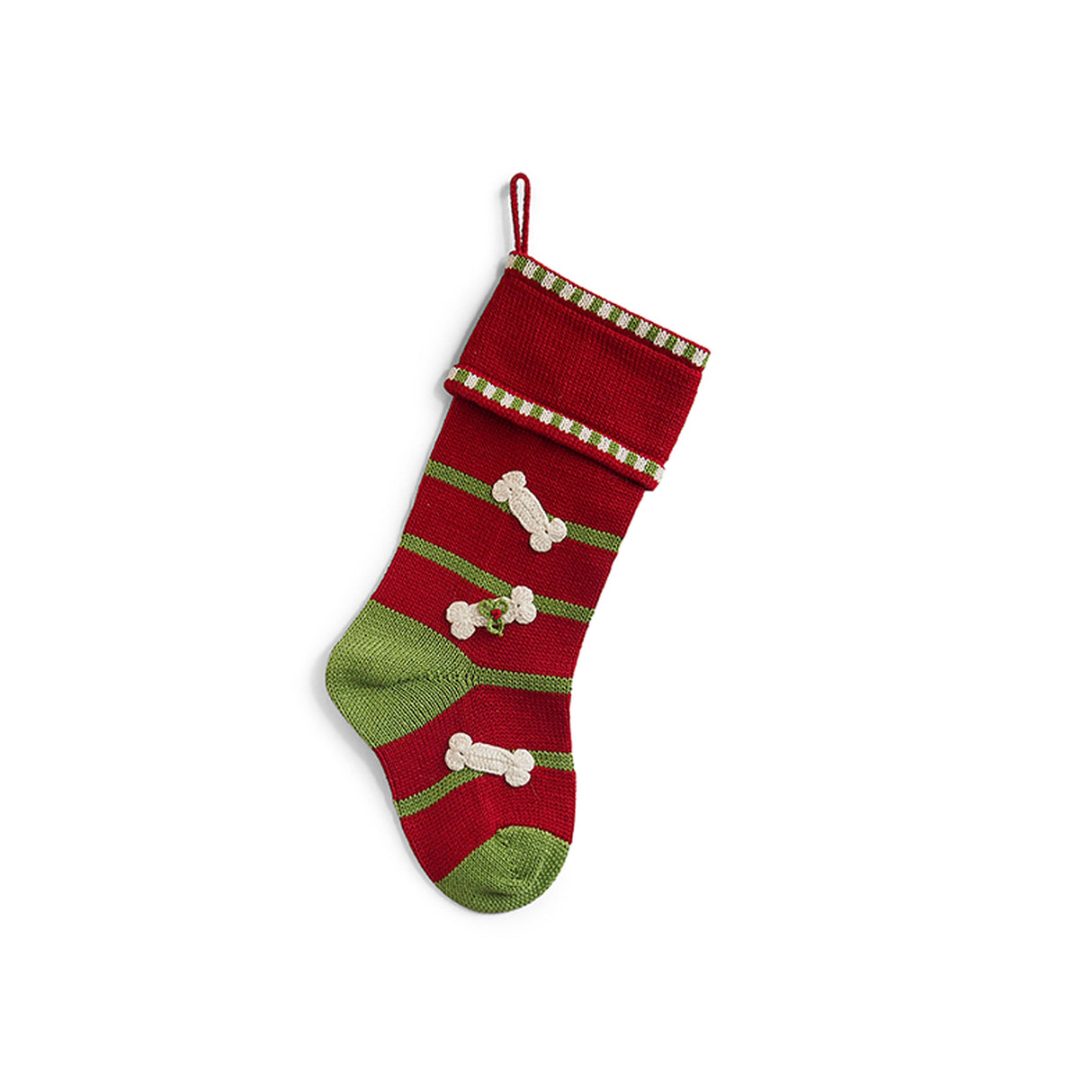 Dog Bone Stocking, Red from Melange Collection