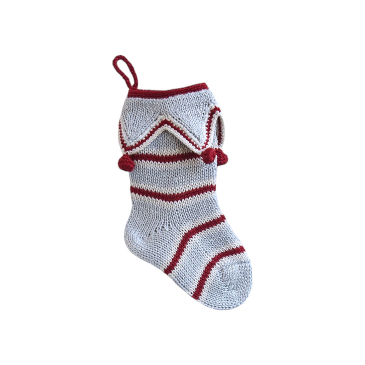Mini Elf Cuff Stocking, Grey from Melange Collection