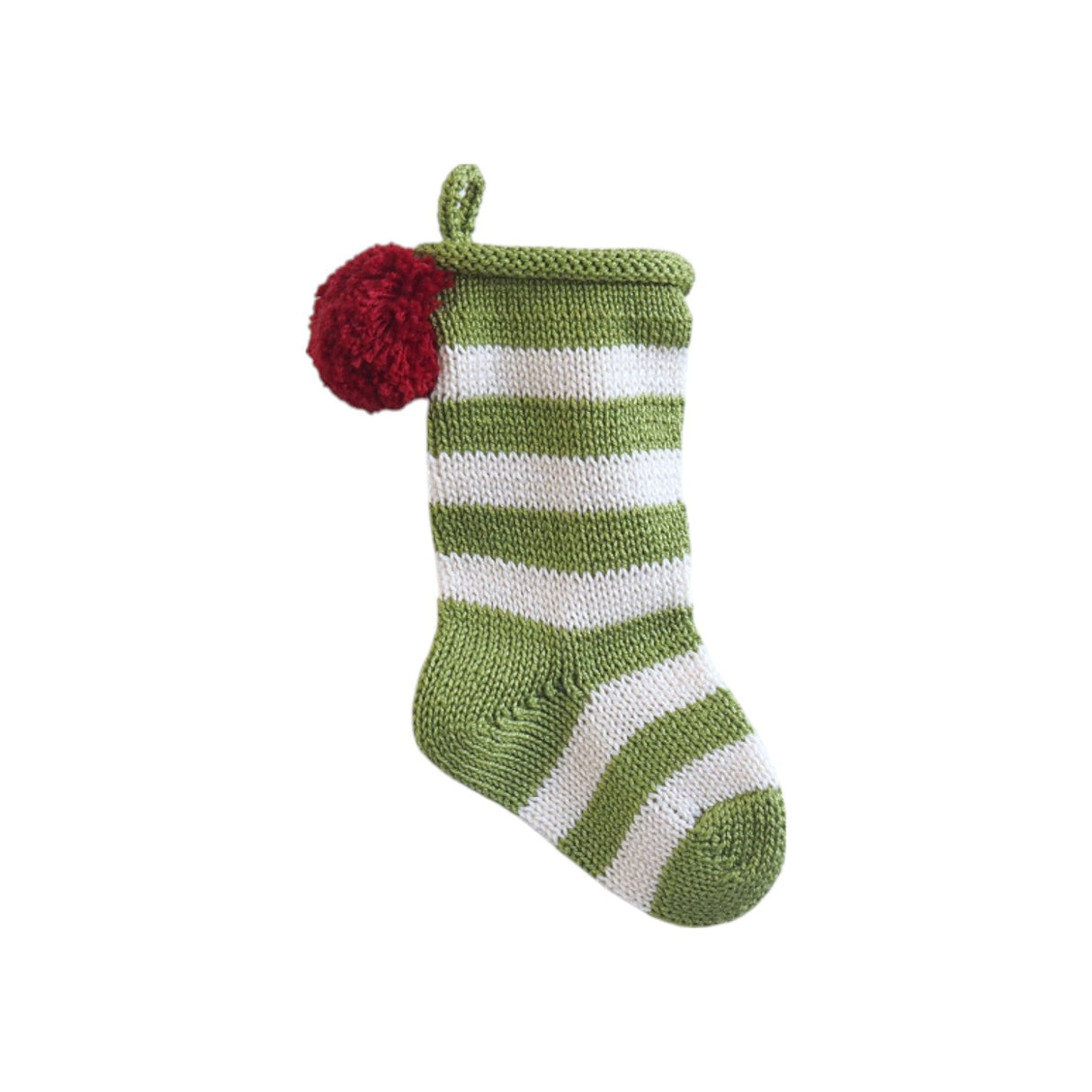 Mini Stripe Stocking, Green from Melange Collection
