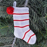 Mini Candy Stripe Stocking, Grey from Melange Collection