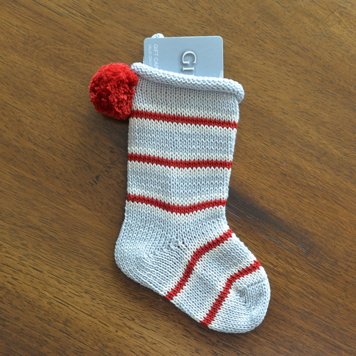Mini Candy Stripe Stocking, Grey from Melange Collection