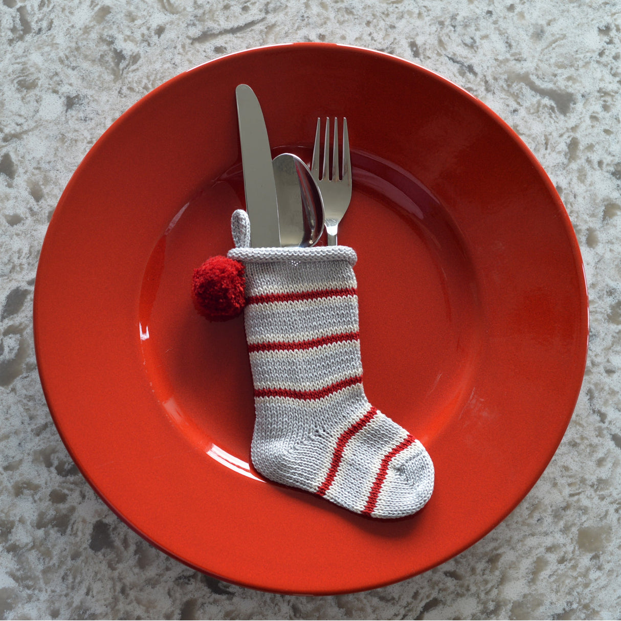 Mini Candy Stripe Stocking, Grey from Melange Collection